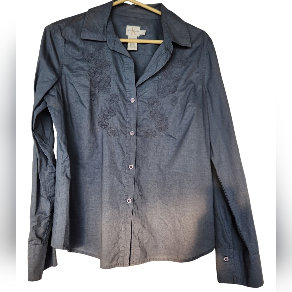 Calvin Klein blue cotton shirt size large